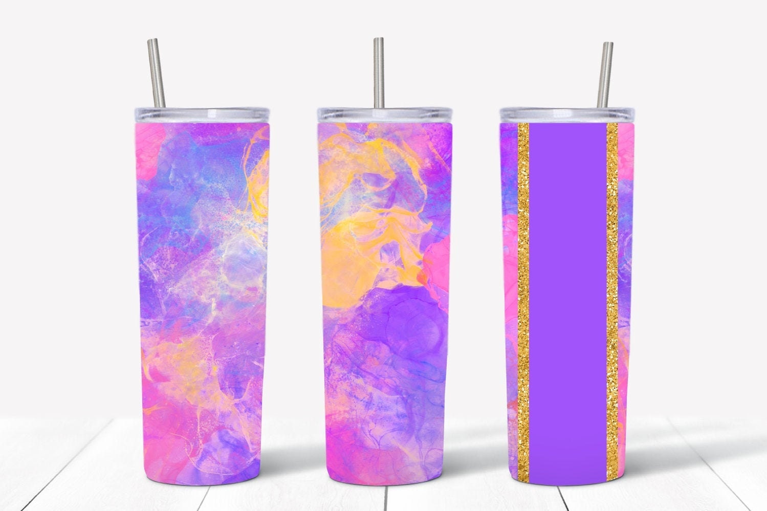 Color Paint Splash Skinny Tumbler Wrap/ Sublimation Design for Etsy
