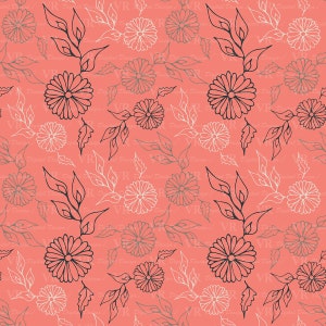 Seamless Elegant Floral Digital Paper, Hand Drawn Flowers Seamless ...