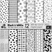 Black and White Hand Drawn Seamless Digital Paper, Trendy Monochrome ...