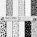 Black and White Hand Drawn Seamless Digital Paper, Monochrome Geometric ...