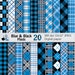 Blue and Black Plaids Digital Paper, Buffalo Plaid Lumberjack Check ...