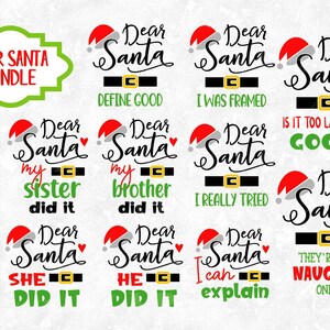 Caro Pacchetto di Natale svg file tagliati, Natale svg, Santa design file di taglio digitali