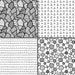 Black and White Hand Drawn Seamless Digital Paper, Monochrome Geometric ...