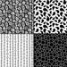 Black and White Hand Drawn Seamless Digital Paper, Monochrome Geometric ...