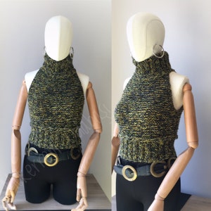 Turtleneck knitting sweater,sleeveless turtleneck sweater,Wool turtleneck sweater,gift for women,gift for Christmas,knitting sweater