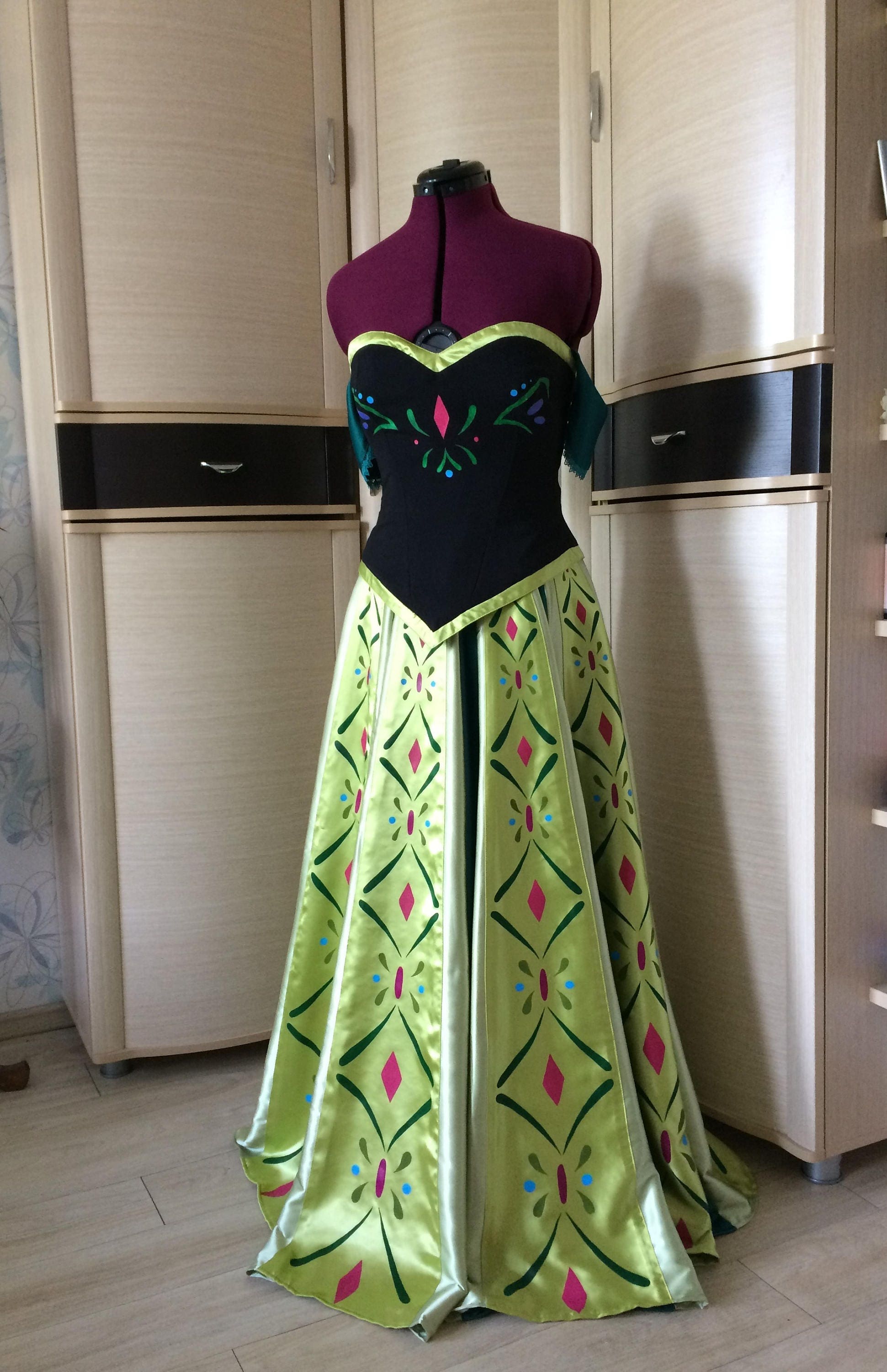 Anna Coronation Dress Frozen Disney Cosplay Cartoon Party ...