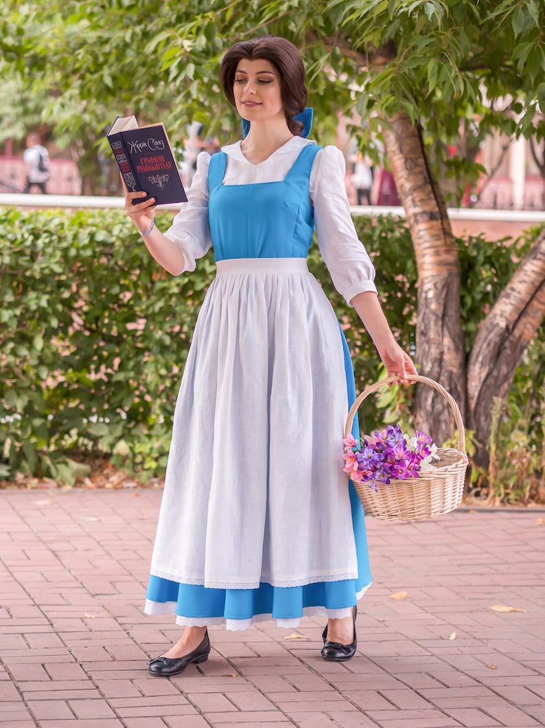 Belle Town Costume Provincial Blue Dress Beauty and the Beast | Etsy