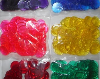 Transparent colored bingo chips Transparent colored bingo chips
