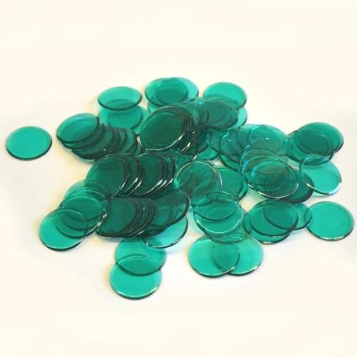100 Plastic Bingo Chips Green Etsy
