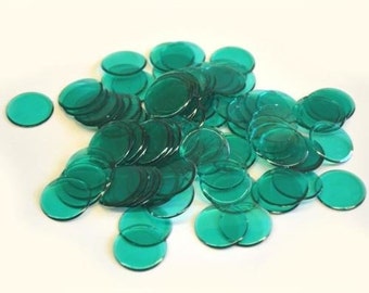 100 Plastic Bingo Chips, Green