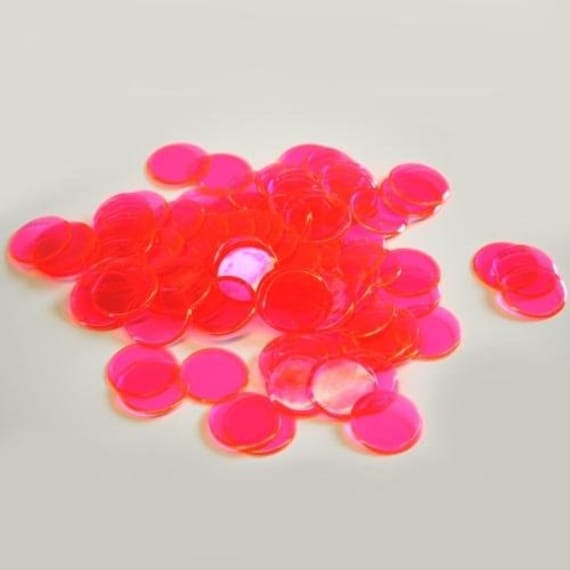 100 Plastic Bingo Chips Pink Etsy