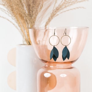 Tiny Leaves Hoop Earrings / Statement Earrings