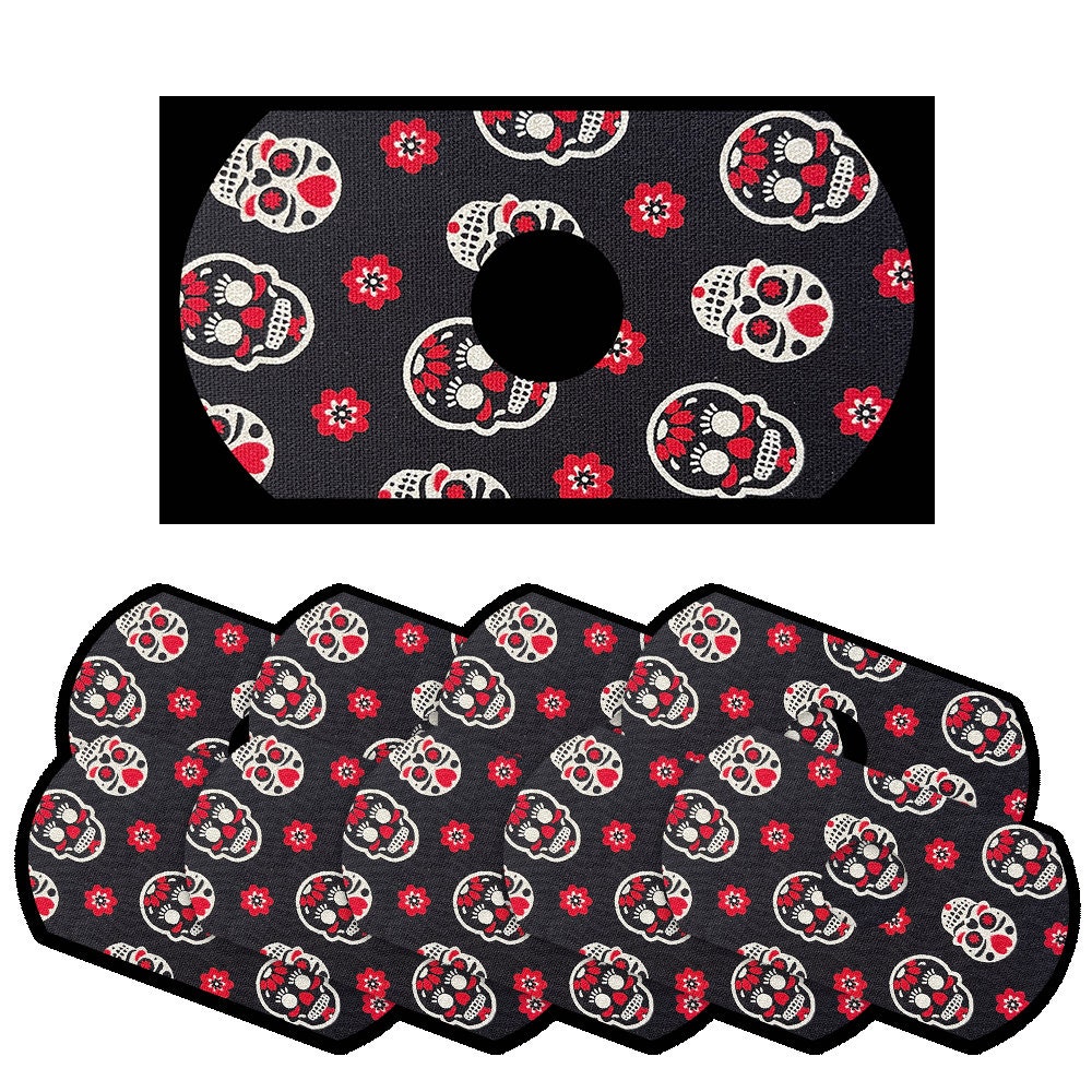 Autocollant Décoratif Pour Lecteur FreeStyle Libre - Motif Skulls - Fabriqué En Allemagne - Facile à Poser
