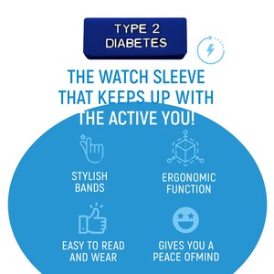 Type 2 Diabetic Medical Alert Watch Sleeve Colored Silicone image 6