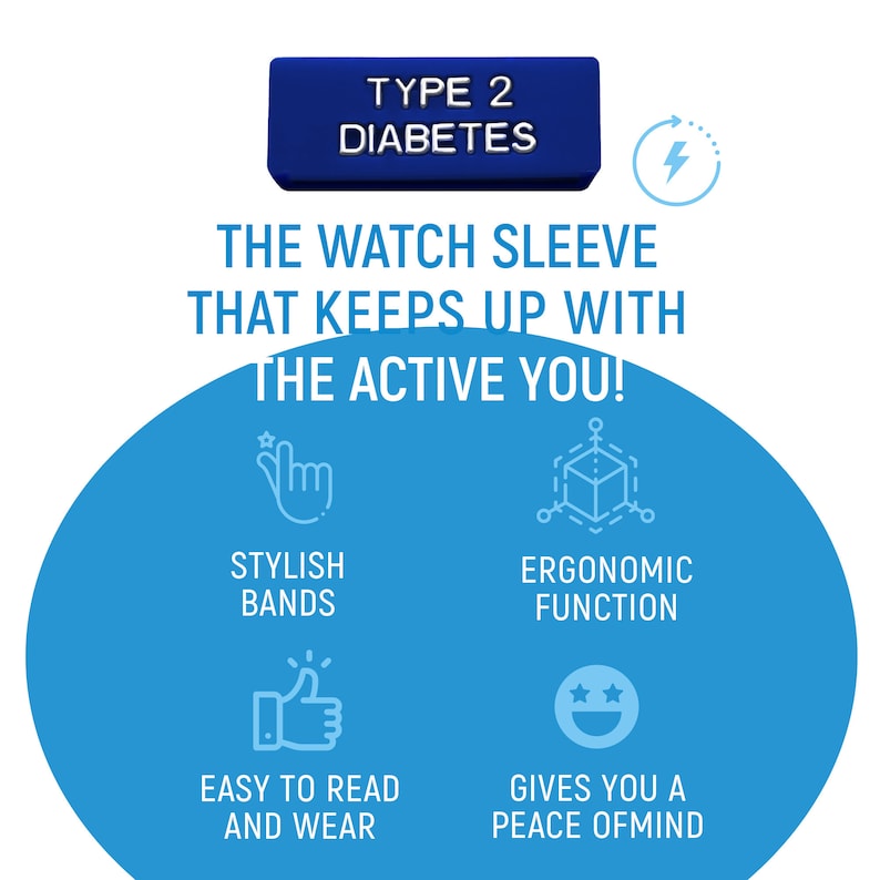 Type 2 Diabetic Medical Alert Watch Sleeve Colored Silicone image 6