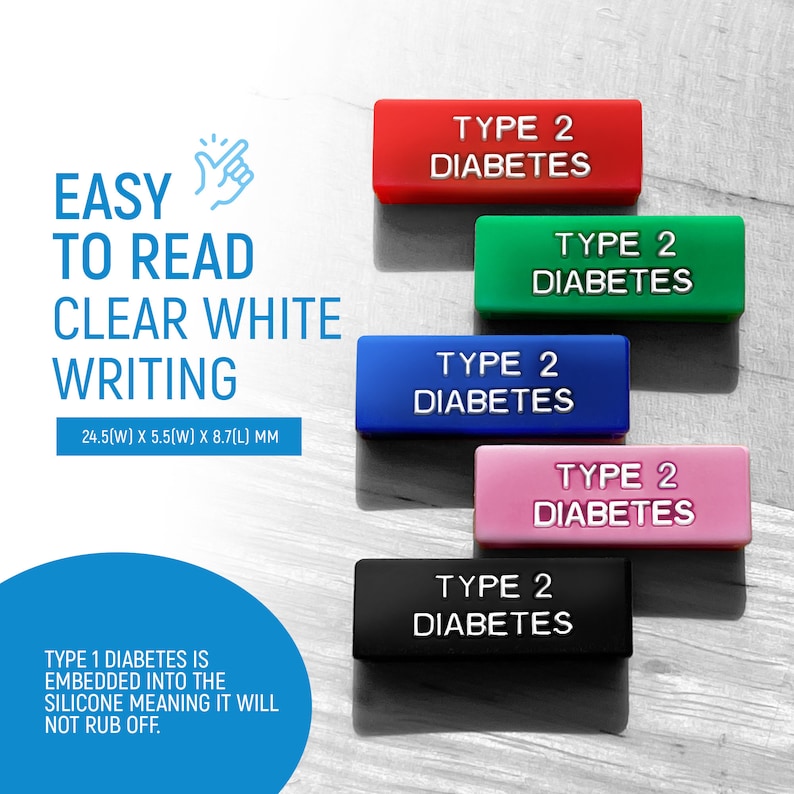 Type 2 Diabetic Medical Alert Watch Sleeve Colored Silicone Etsy
