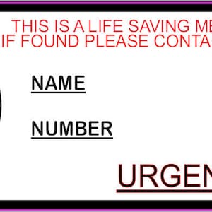 Medical Alert Sticker, ID for Devices.