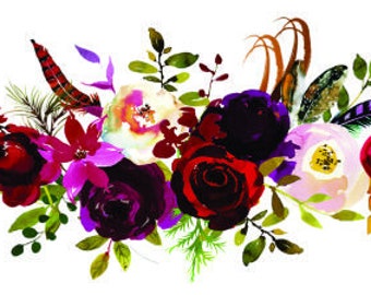 Ng tube, Nasogastric or Oxygen tube adhesive tape length - Watercolor floral design.