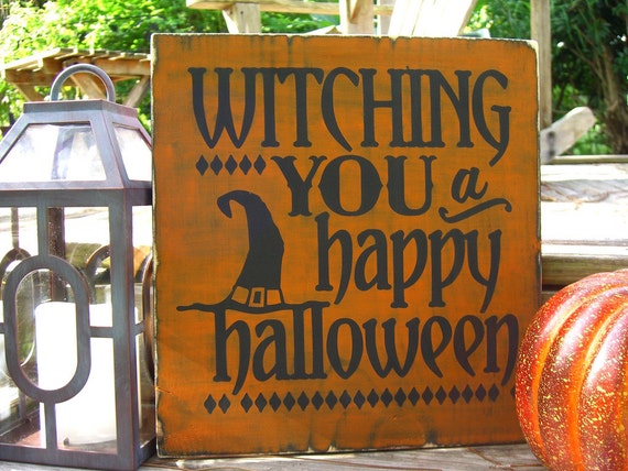 Halloween Decorhalloween Signshaunted Housewitches Etsy