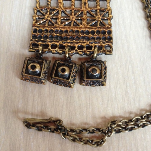 Pentti Sarpaneva Necklace Bronze Pitsi Turun Hopea shops Finland