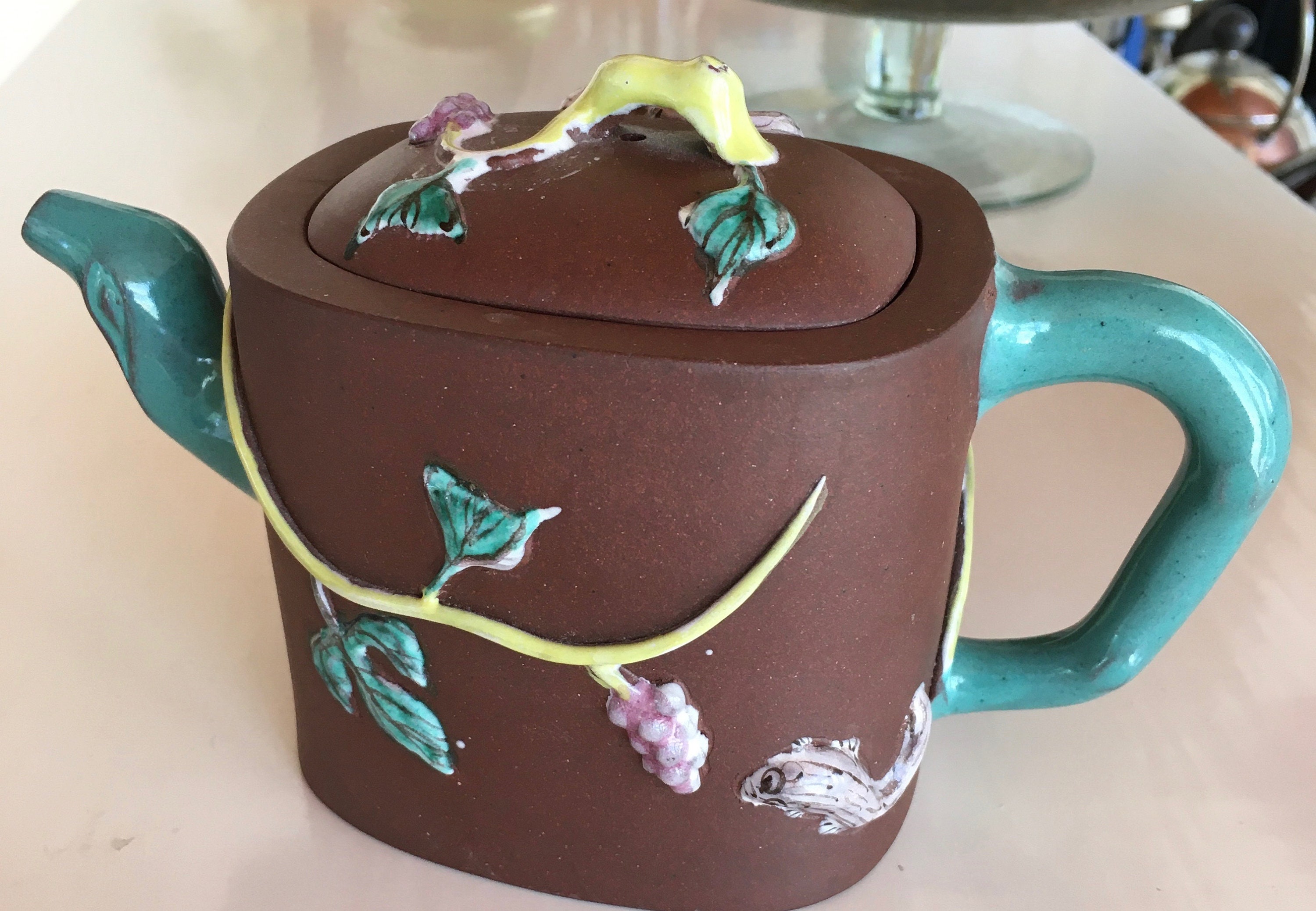 Yixing Teapot With Enameled Decoration With Grapes and Etsy