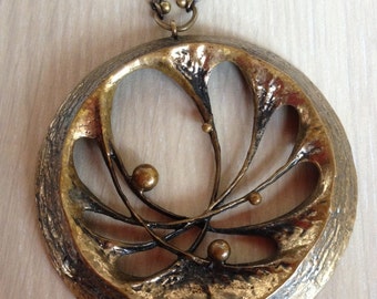 Huge Pendant Necklace Sten & Laine Bronze