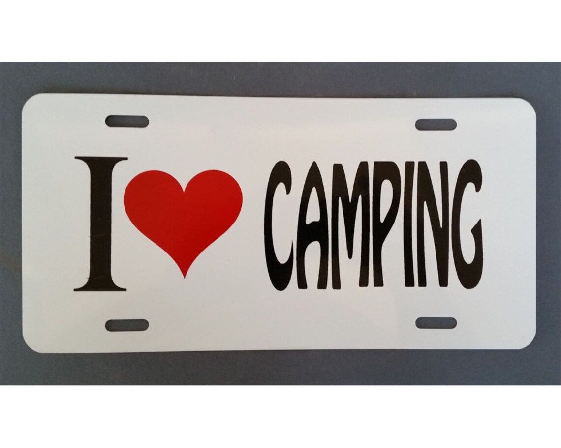 I Love Camping License Plate Novelty Etsy