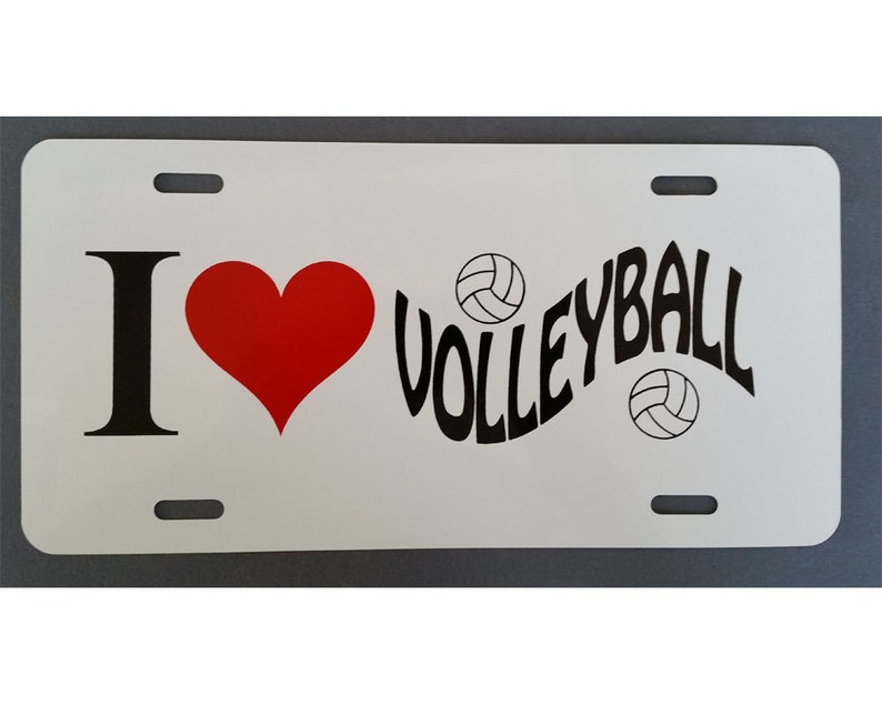 I Love Volleyball License Plate Novelty Etsy
