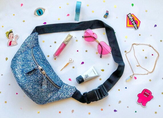 pink glitter bum bag