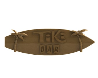 Tiki Bar Surfboard STL FILES for 3D CNC carving