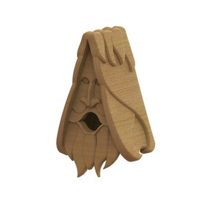 3D face triangle birdhouse STL FILE for 3D CNC carving