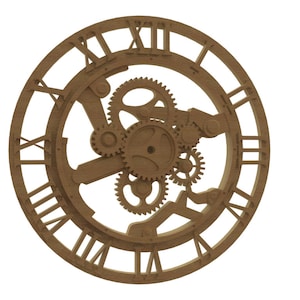 3D gear themed clock STL FILE for 3D CNC carving (non moving gears)