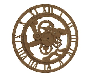 3D gear themed clock STL FILE for 3D CNC carving (non moving gears)