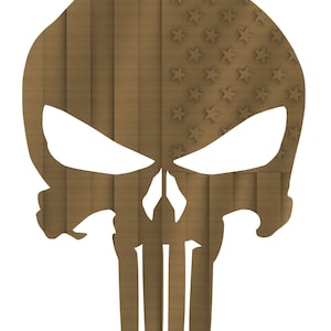 3D Skull outline wavy flag STL file