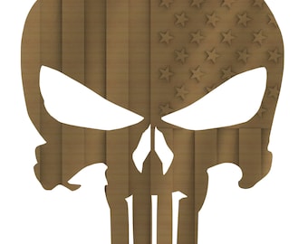 3D Skull outline wavy flag STL file