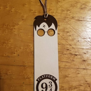 Wizard bookmark with train station sign