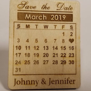 Save the date magnet calendar