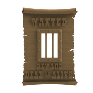 3D wanted poster STL FILES for 3D CNC carving