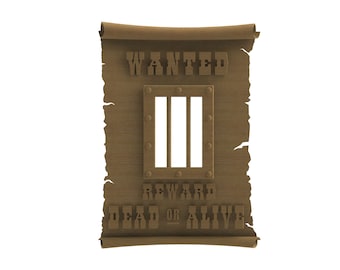 3D wanted poster STL FILES for 3D CNC carving