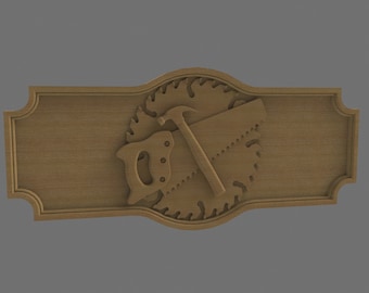 3D work shop sign STL FILES for 3D CNC carving