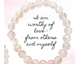 Rose Quartz Healing Bracelet: Heart Chakra Gemstone Jewelry