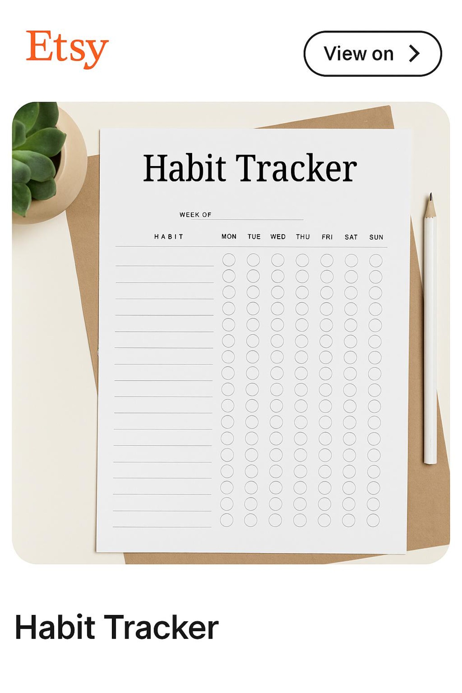 PDF Habit Tracker Printable – Weekly Planner for Goals, Wellness ...