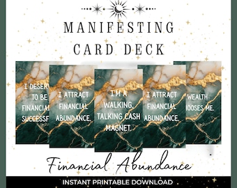 Abundance Affirmation Cards: Manifest Wealth, Money Mindset (PDF Download)