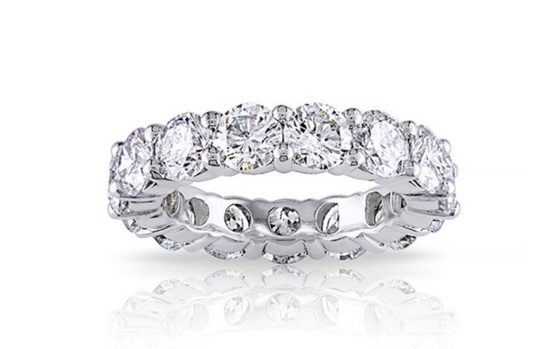 NYC Sterling Womens .925 Silver Emerald Cubic Zirconia Rainbow Eternity Ring