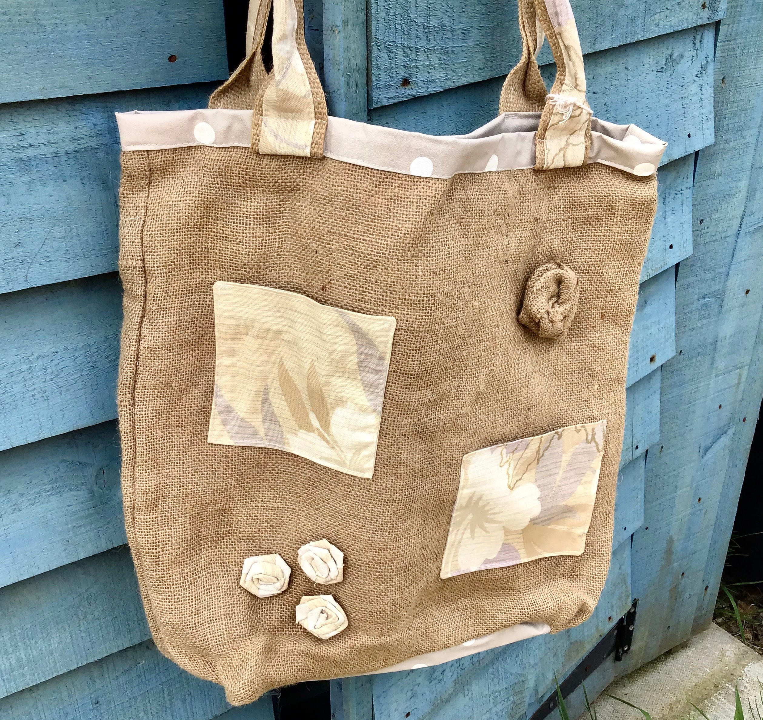 Recycled Hessian large Tote Bag Etsy