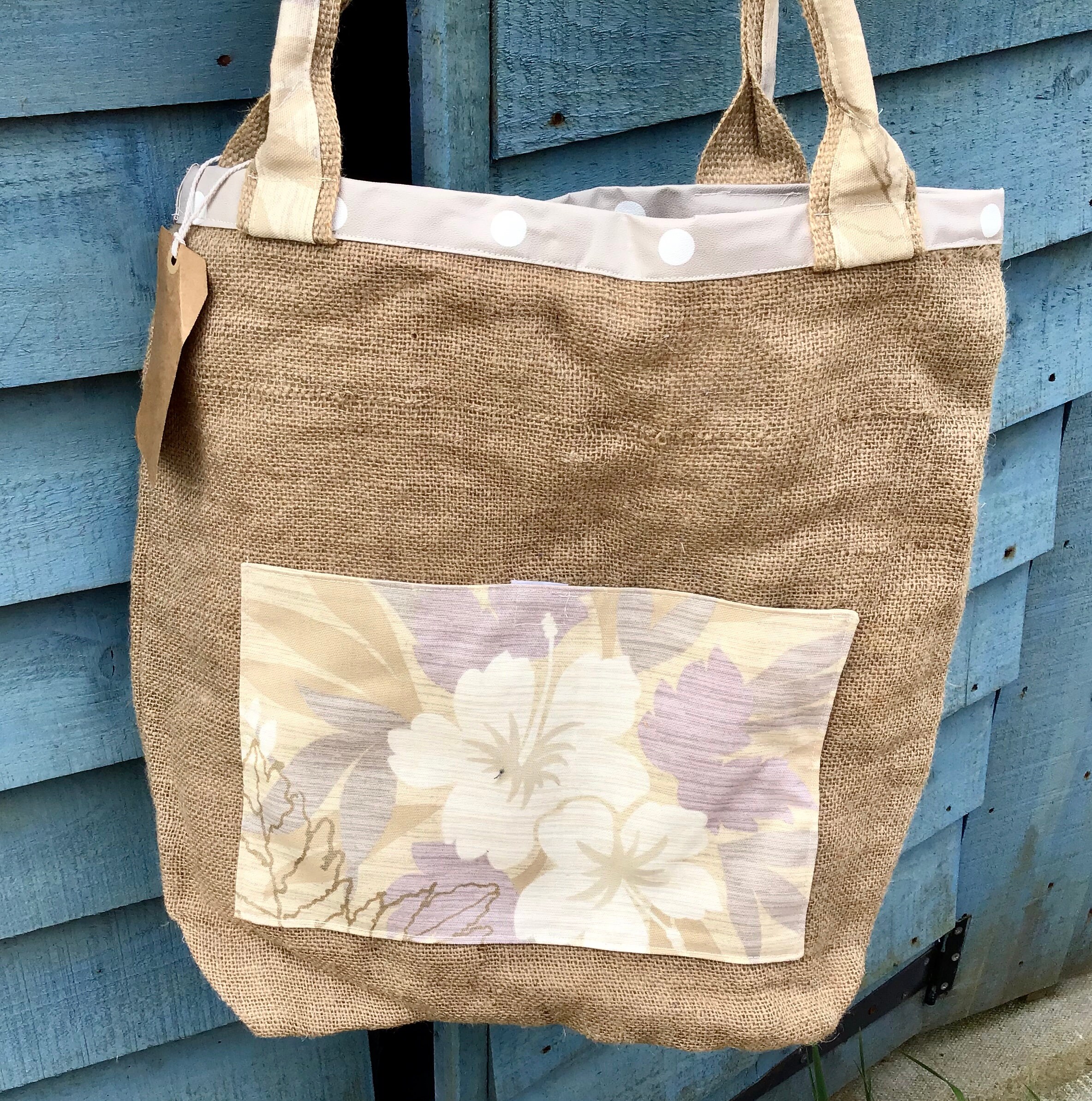 Recycled Hessian large Tote Bag Etsy