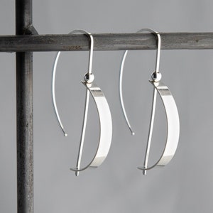 Sterling Silver Earrings,Silver Hoop Earrings,Silver Hoops,Medium Silver Hoops,Modern Silver Earrings,Geometric Earrings,Edgy Hoops