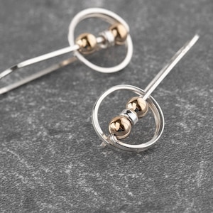 Silver and Gold Earrings,Mixed Metal Earrings,Silver Hoops,Gold and Silver Earrings,Two Tone Earrings,Mixed Metal Hoops,Modern Hoops Earring