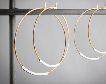 Gold Hoop Earrings,Mixed Metal Hoops,Modern Gold Hoops,Mixed Metal Earrings,Gold and Silver Hoops,Large Gold Hoops,Modern Hoop Earrings
