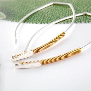 Gold and Silver Hoop Earrings,Mixed Metal Earrings,Gold Hoops,Modern Hoops,Lightweight Hoops,Mixed Metal Hoops,Hammered Hoops,Silver Hoops